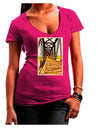 Colorado Bridge Watercolor Juniors V-Neck Dark T-Shirt-Womens V-Neck T-Shirts-TooLoud-Hot-Pink-Juniors Fitted Small-Davson Sales