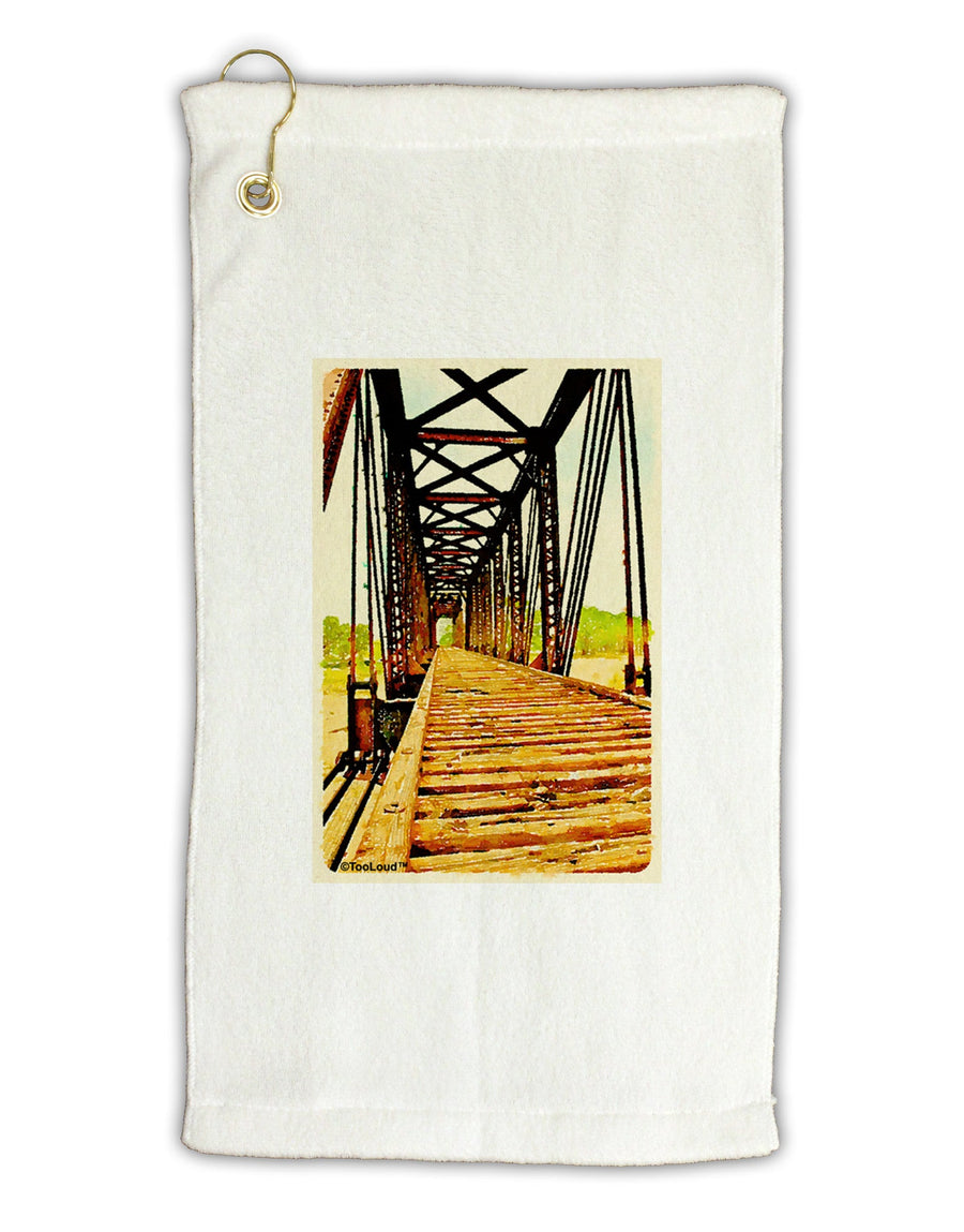 Colorado Bridge Watercolor Micro Terry Gromet Golf Towel 11&#x22;x19-Golf Towel-TooLoud-White-Davson Sales