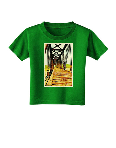 Colorado Bridge Watercolor Toddler T-Shirt Dark-Toddler T-Shirt-TooLoud-Clover-Green-2T-Davson Sales