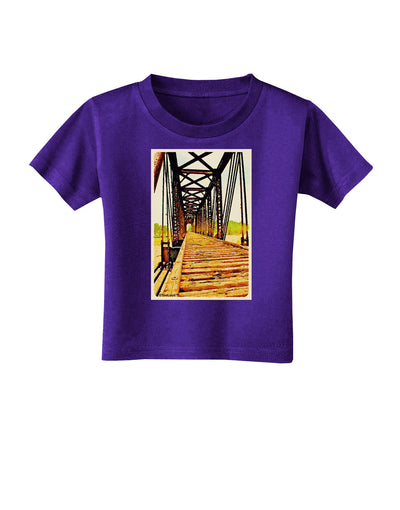 Colorado Bridge Watercolor Toddler T-Shirt Dark-Toddler T-Shirt-TooLoud-Purple-2T-Davson Sales