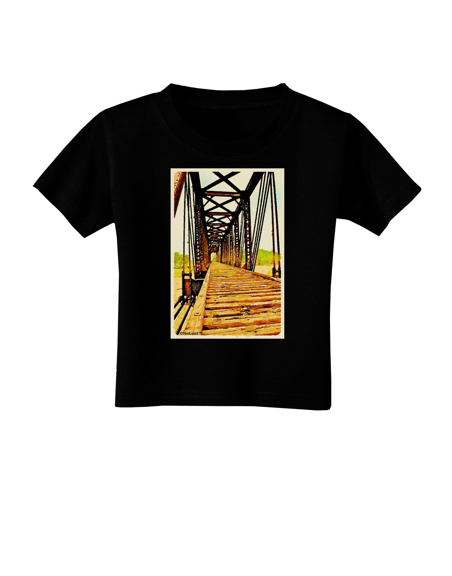 Colorado Bridge Watercolor Toddler T-Shirt Dark-Toddler T-Shirt-TooLoud-Black-2T-Davson Sales