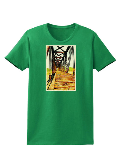 Colorado Bridge Watercolor Womens Dark T-Shirt-TooLoud-Kelly-Green-X-Small-Davson Sales