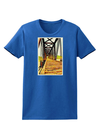 Colorado Bridge Watercolor Womens Dark T-Shirt-TooLoud-Royal-Blue-X-Small-Davson Sales