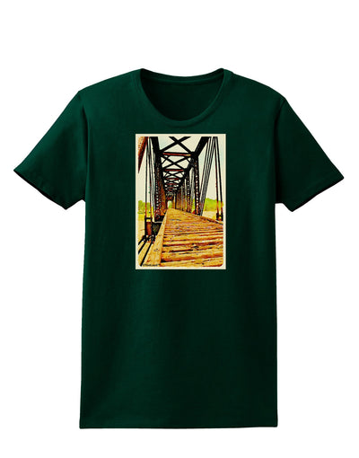 Colorado Bridge Watercolor Womens Dark T-Shirt-TooLoud-Forest-Green-Small-Davson Sales