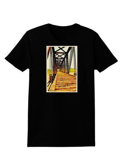 Colorado Bridge Watercolor Womens Dark T-Shirt-TooLoud-Black-X-Small-Davson Sales