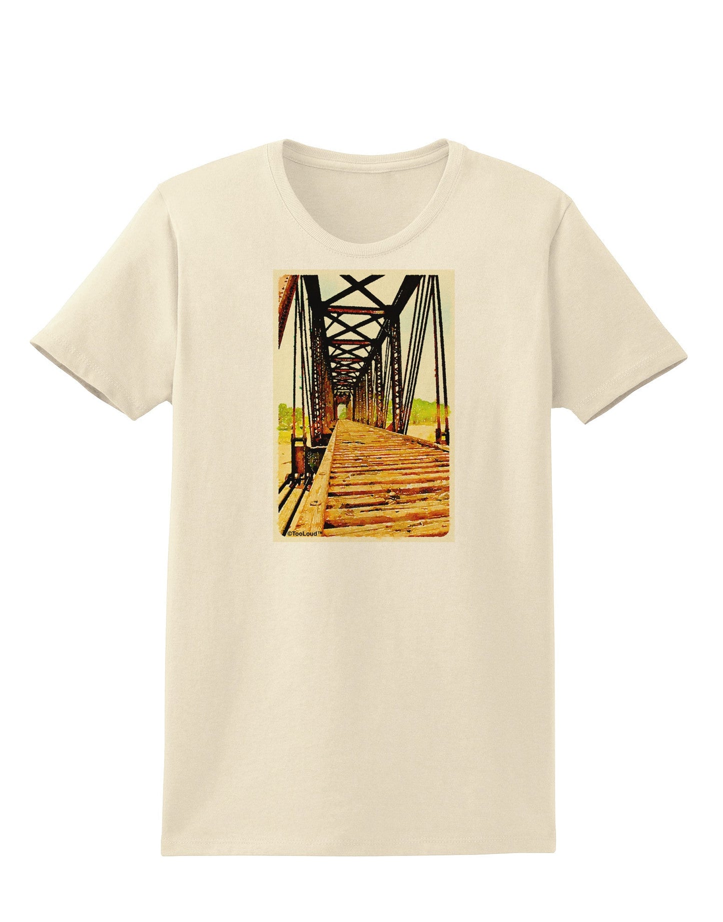 Colorado Bridge Watercolor Womens T-Shirt-Womens T-Shirt-TooLoud-Natural-X-Small-Davson Sales