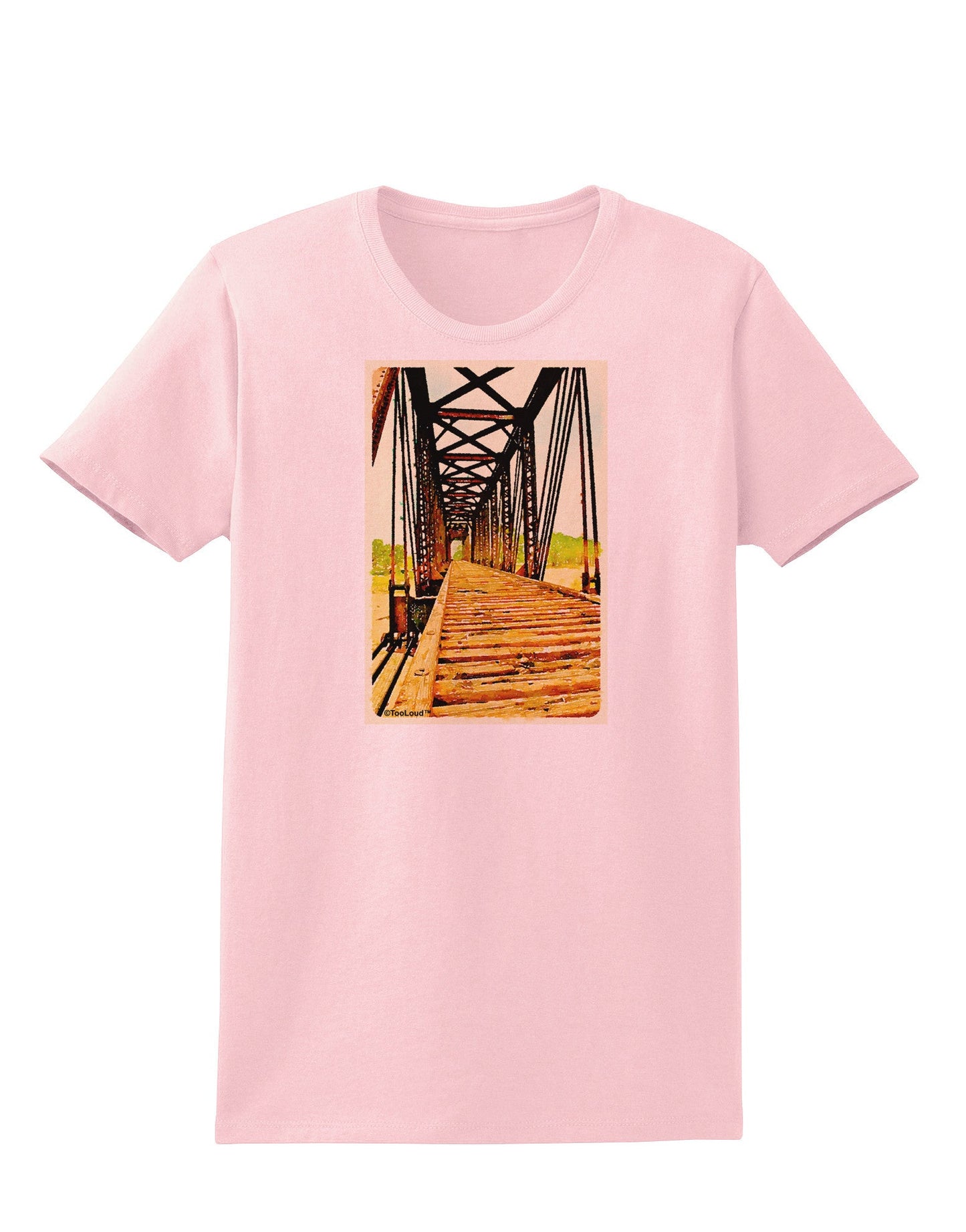 Colorado Bridge Watercolor Womens T-Shirt-Womens T-Shirt-TooLoud-PalePink-X-Small-Davson Sales