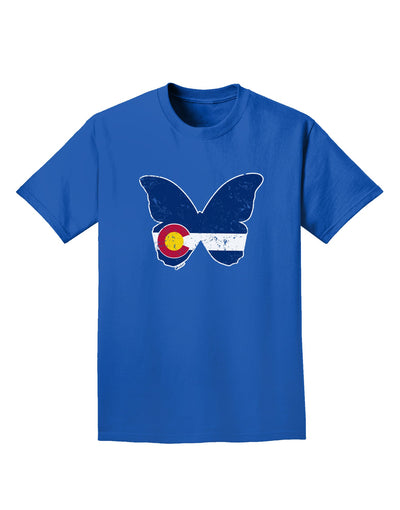 Colorado Butterfly Flag Grunge Adult T-Shirt-Mens T-shirts-TooLoud-Royal-Blue-Small-Davson Sales