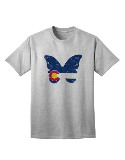Colorado Butterfly Flag Grunge Adult T-Shirt-Mens T-shirts-TooLoud-AshGray-Small-Davson Sales