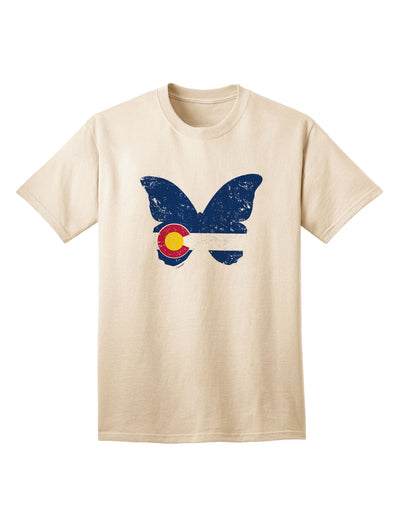 Colorado Butterfly Flag Grunge Adult T-Shirt-Mens T-shirts-TooLoud-Natural-Small-Davson Sales