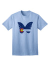 Colorado Butterfly Flag Grunge Adult T-Shirt-Mens T-shirts-TooLoud-Light-Blue-Small-Davson Sales