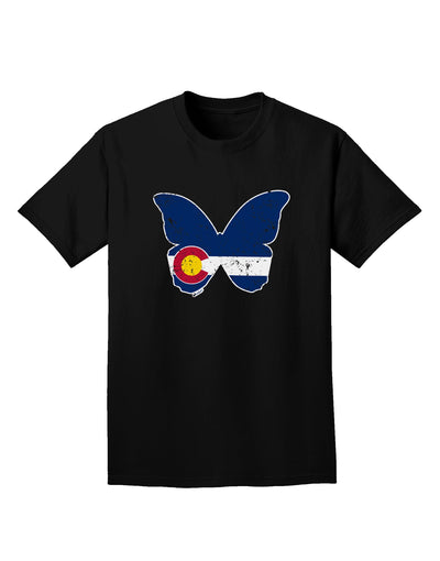 Colorado Butterfly Flag Grunge Adult T-Shirt-Mens T-shirts-TooLoud-Black-Small-Davson Sales