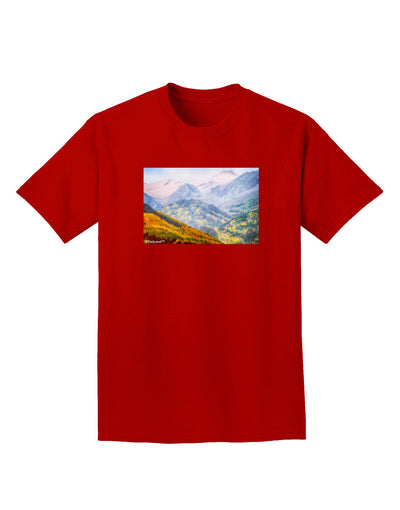 Colorado Fog Mountains Adult Dark T-Shirt-Mens T-Shirt-TooLoud-Red-Small-Davson Sales