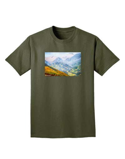 Colorado Fog Mountains Adult Dark T-Shirt-Mens T-Shirt-TooLoud-Military-Green-Small-Davson Sales