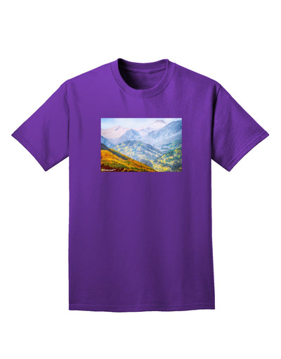 Colorado Fog Mountains Adult Dark T-Shirt-Mens T-Shirt-TooLoud-Purple-Small-Davson Sales