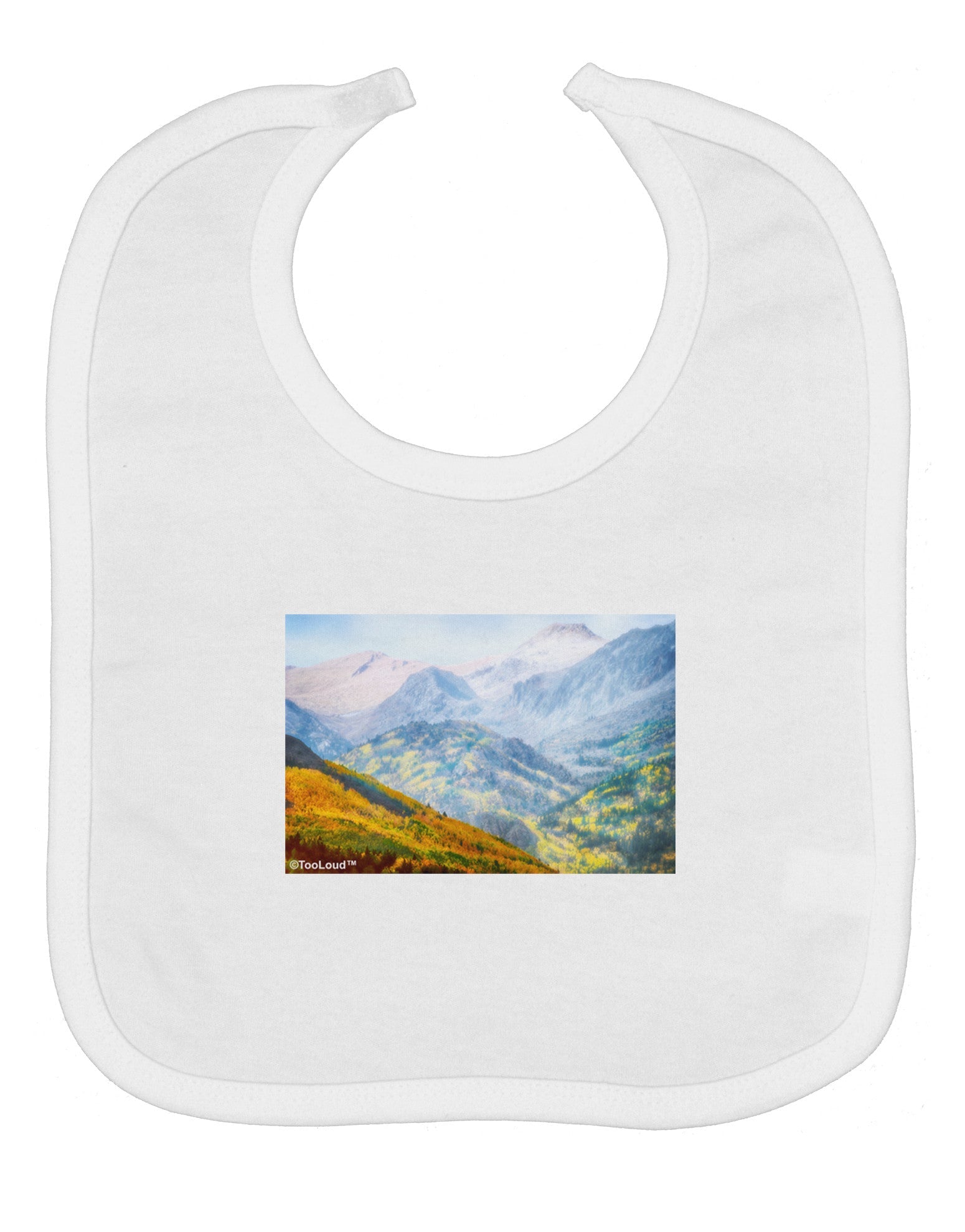 Colorado Fog Mountains Baby Bib