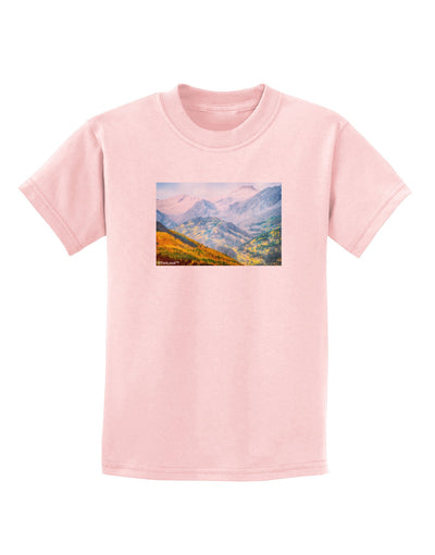Colorado Fog Mountains Childrens T-Shirt-Childrens T-Shirt-TooLoud-PalePink-X-Small-Davson Sales