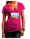 Colorado Fog Mountains Juniors V-Neck Dark T-Shirt-Womens V-Neck T-Shirts-TooLoud-Hot-Pink-Juniors Fitted Small-Davson Sales