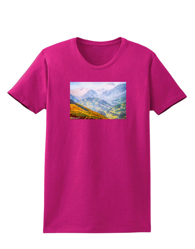 Colorado Fog Mountains Womens Dark T-Shirt-TooLoud-Hot-Pink-Small-Davson Sales