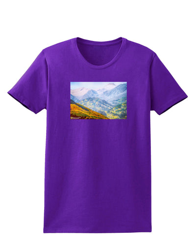 Colorado Fog Mountains Womens Dark T-Shirt-TooLoud-Purple-X-Small-Davson Sales