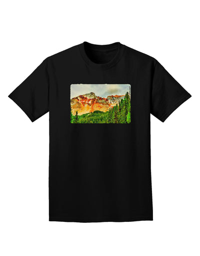 Colorado Forrest Watercolor Adult Dark T-Shirt-Mens T-Shirt-TooLoud-Black-Small-Davson Sales