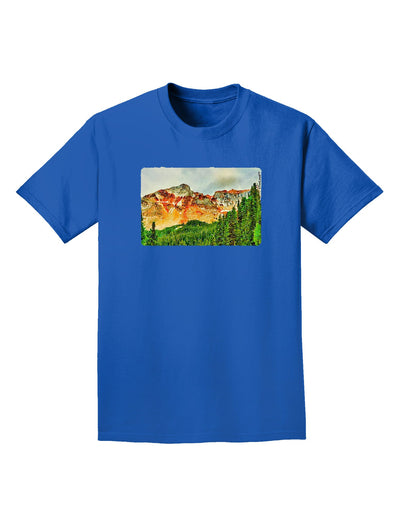 Colorado Forrest Watercolor Adult Dark T-Shirt-Mens T-Shirt-TooLoud-Royal-Blue-Small-Davson Sales