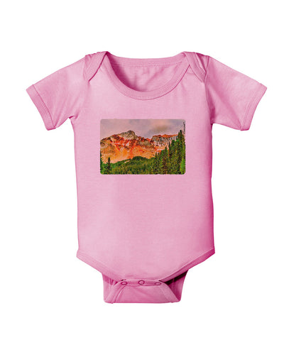 Colorado Forrest Watercolor Baby Romper Bodysuit-Baby Romper-TooLoud-Pink-06-Months-Davson Sales