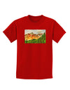 Colorado Forrest Watercolor Childrens Dark T-Shirt-Childrens T-Shirt-TooLoud-Red-X-Small-Davson Sales