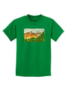 Colorado Forrest Watercolor Childrens Dark T-Shirt-Childrens T-Shirt-TooLoud-Kelly-Green-X-Small-Davson Sales