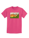 Colorado Forrest Watercolor Childrens Dark T-Shirt-Childrens T-Shirt-TooLoud-Sangria-X-Small-Davson Sales