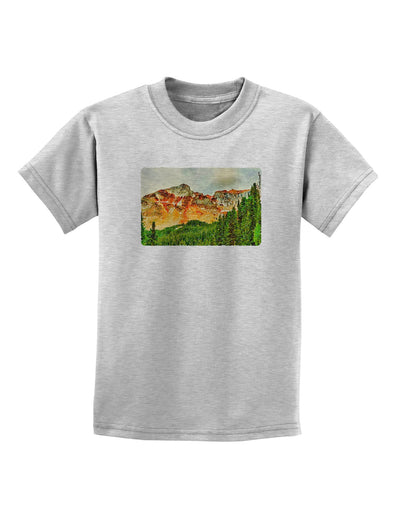 Colorado Forrest Watercolor Childrens T-Shirt-Childrens T-Shirt-TooLoud-AshGray-X-Small-Davson Sales