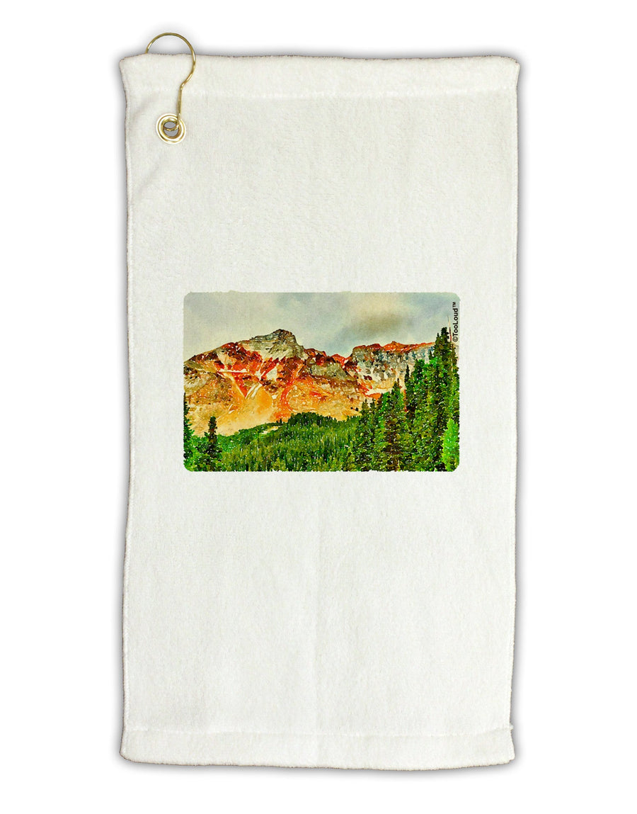 Colorado Forrest Watercolor Micro Terry Gromet Golf Towel 11&#x22;x19-Golf Towel-TooLoud-White-Davson Sales