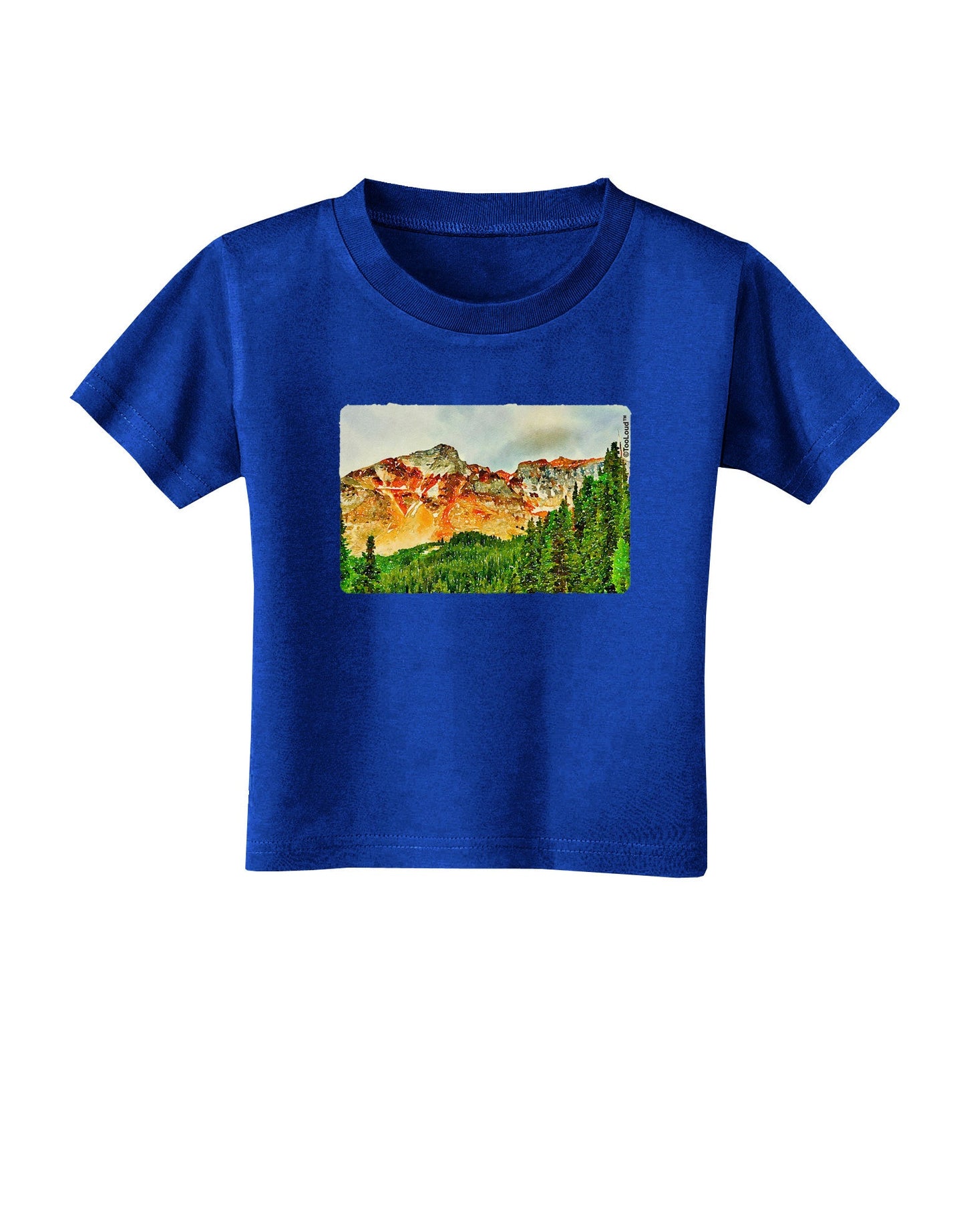 Colorado Forrest Watercolor Toddler T-Shirt Dark-Toddler T-Shirt-TooLoud-Royal-Blue-2T-Davson Sales