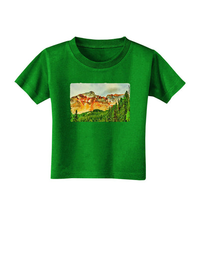 Colorado Forrest Watercolor Toddler T-Shirt Dark-Toddler T-Shirt-TooLoud-Clover-Green-2T-Davson Sales