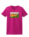 Colorado Forrest Watercolor Womens Dark T-Shirt-TooLoud-Hot-Pink-Small-Davson Sales