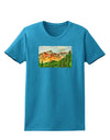 Colorado Forrest Watercolor Womens Dark T-Shirt-TooLoud-Turquoise-X-Small-Davson Sales