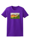 Colorado Forrest Watercolor Womens Dark T-Shirt-TooLoud-Purple-X-Small-Davson Sales