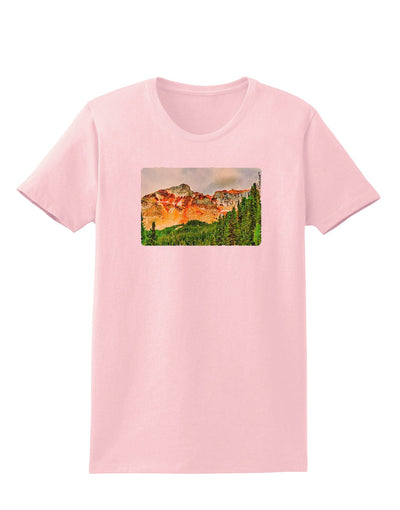 Colorado Forrest Watercolor Womens T-Shirt-Womens T-Shirt-TooLoud-PalePink-X-Small-Davson Sales