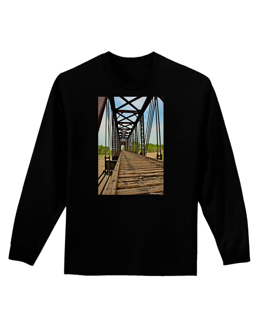 Colorado Landscape Bridge Adult Long Sleeve Dark T-Shirt-TooLoud-Black-Small-Davson Sales