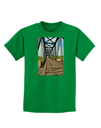 Colorado Landscape Bridge Childrens Dark T-Shirt-Childrens T-Shirt-TooLoud-Kelly-Green-X-Small-Davson Sales