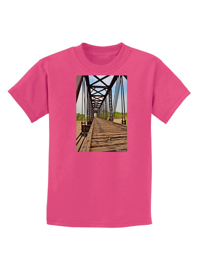 Colorado Landscape Bridge Childrens Dark T-Shirt-Childrens T-Shirt-TooLoud-Sangria-X-Small-Davson Sales