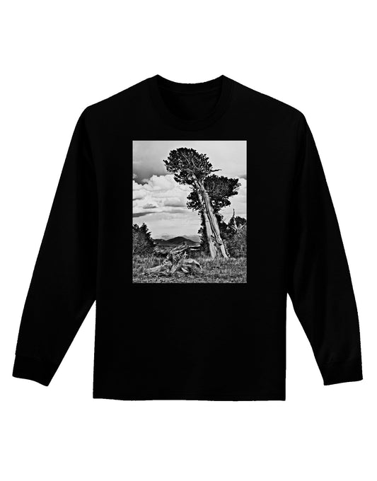 Colorado Landscape Monochrome Adult Long Sleeve Dark T-Shirt-TooLoud-Black-Small-Davson Sales
