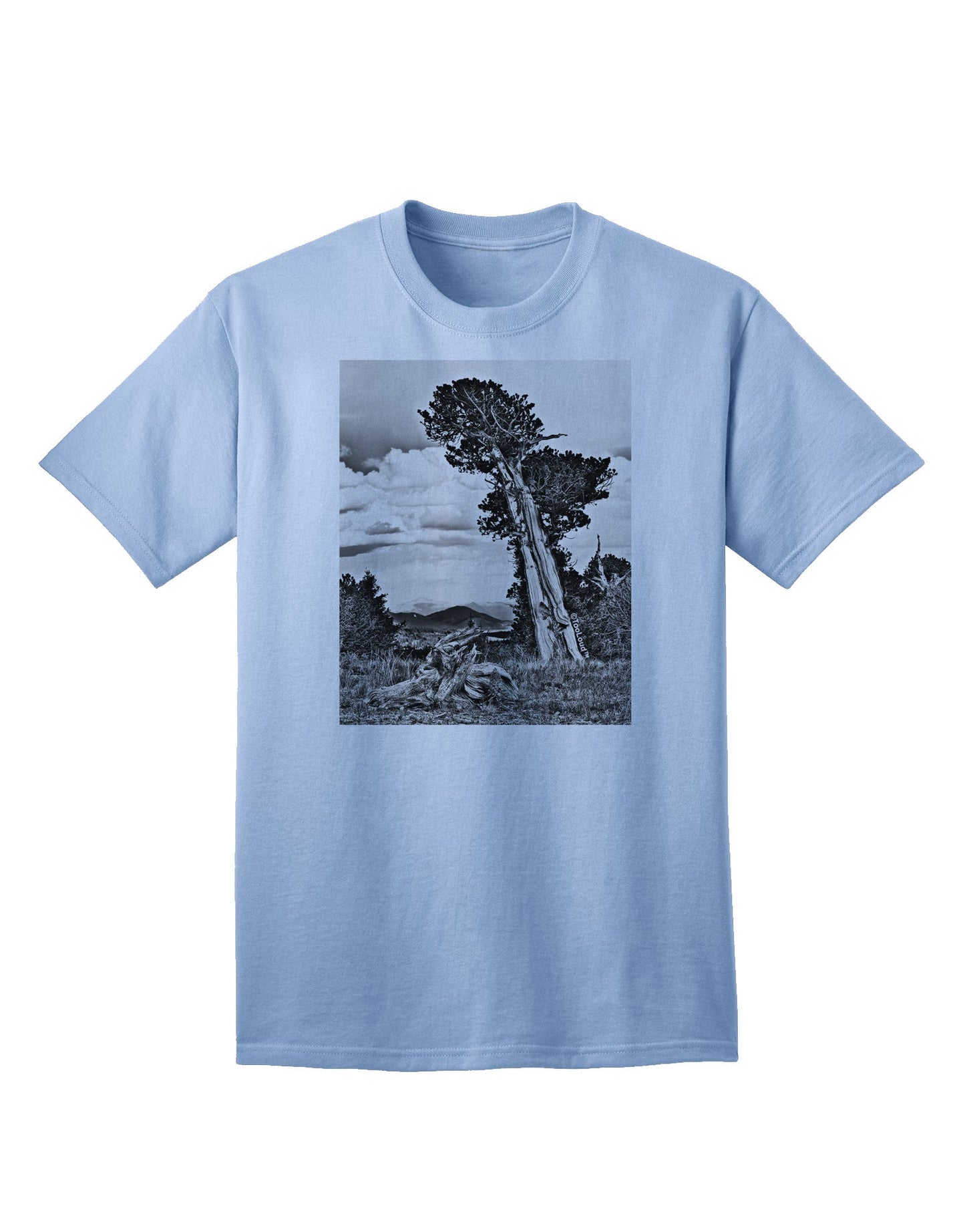 Colorado Landscape Monochrome Adult T-Shirt-Mens T-Shirt-TooLoud-Light-Blue-Small-Davson Sales