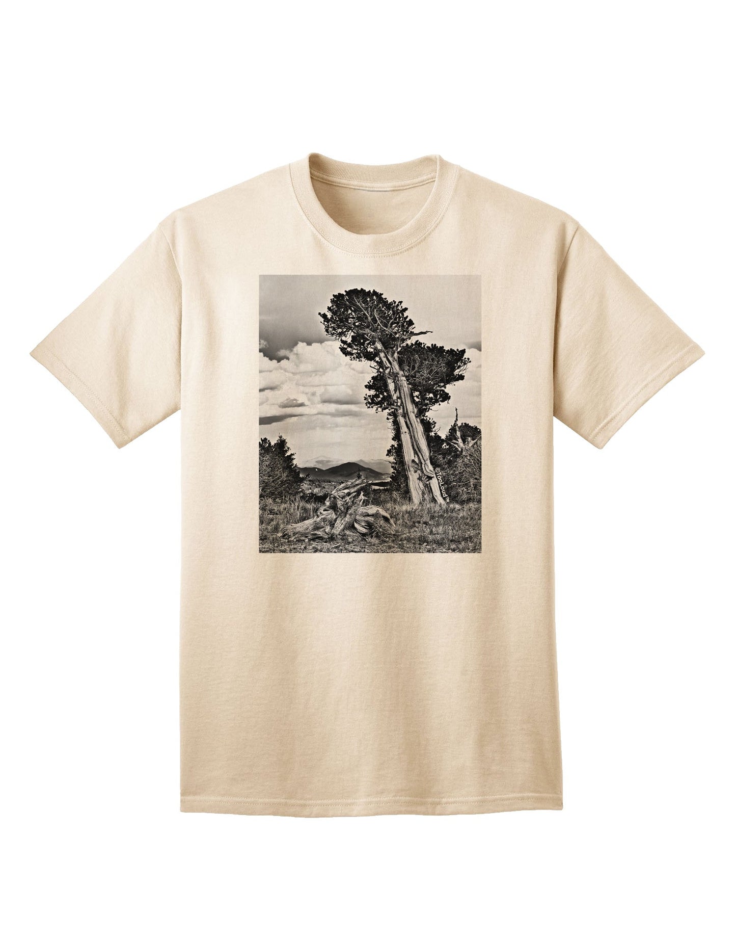 Colorado Landscape Monochrome Adult T-Shirt-Mens T-Shirt-TooLoud-Natural-Small-Davson Sales