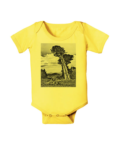 Colorado Landscape Monochrome Baby Romper Bodysuit-Baby Romper-TooLoud-Yellow-06-Months-Davson Sales