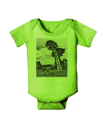 Colorado Landscape Monochrome Baby Romper Bodysuit-Baby Romper-TooLoud-Lime-06-Months-Davson Sales