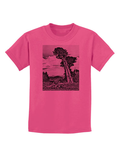 Colorado Landscape Monochrome Childrens T-Shirt-Childrens T-Shirt-TooLoud-Sangria-X-Small-Davson Sales