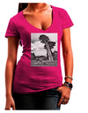 Colorado Landscape Monochrome Juniors V-Neck Dark T-Shirt-Womens V-Neck T-Shirts-TooLoud-Hot-Pink-Juniors Fitted Small-Davson Sales