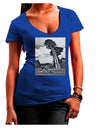 Colorado Landscape Monochrome Juniors V-Neck Dark T-Shirt-Womens V-Neck T-Shirts-TooLoud-Royal-Blue-Juniors Fitted Small-Davson Sales