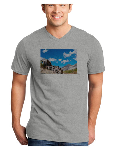 Colorado Landscape Ruins Adult V-Neck T-shirt-Mens V-Neck T-Shirt-TooLoud-HeatherGray-Small-Davson Sales